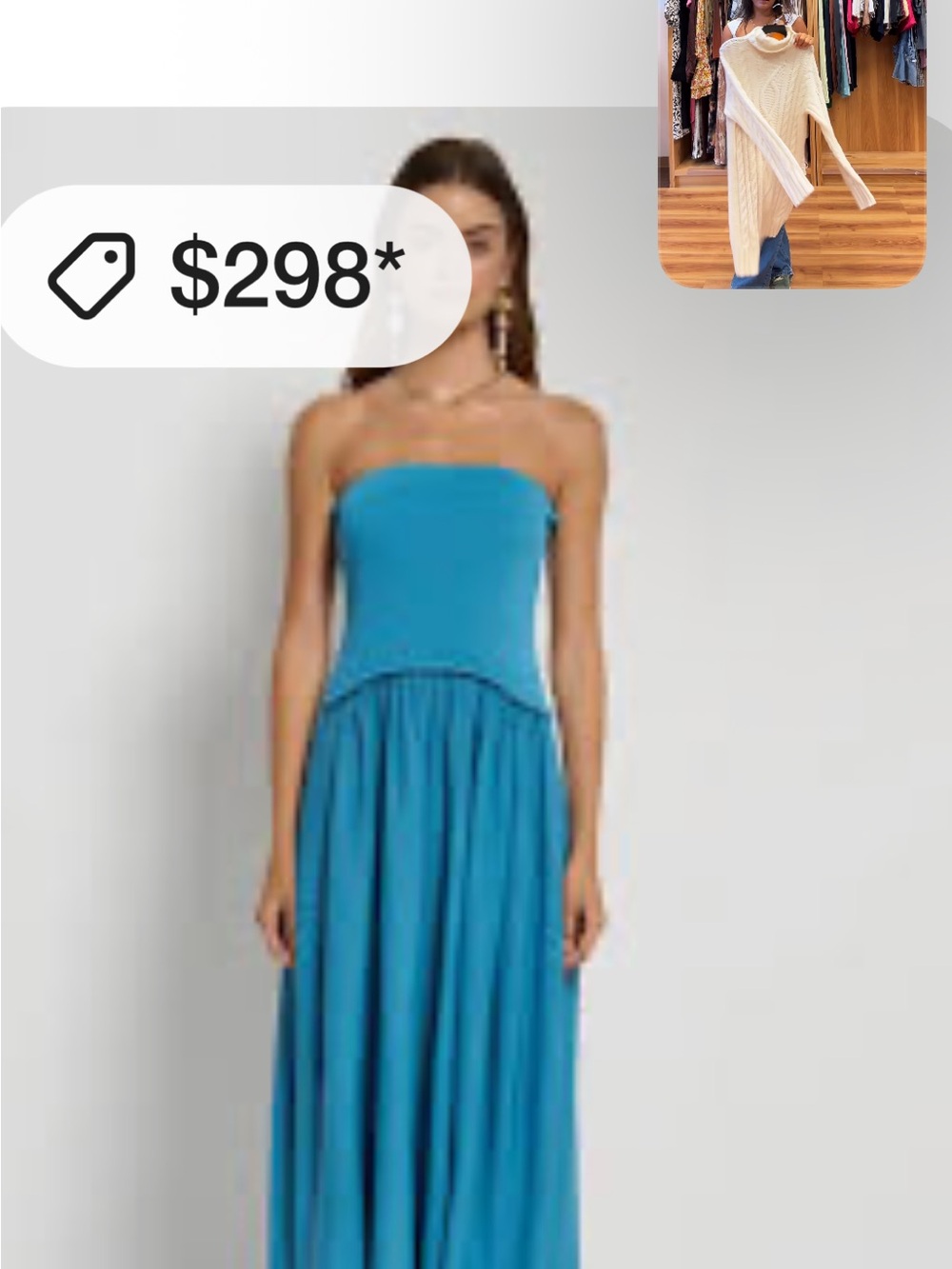 SOLID & STRIPED Strapless Soglio Dress French Blue